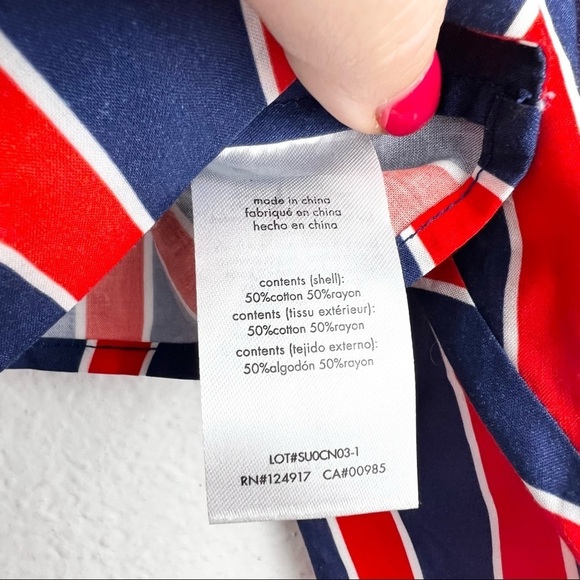 WEWOREWHAT Bisou Tie Crop Top, Blue and Red Stripe, Size Small, NWT! - Picture 6 of 6